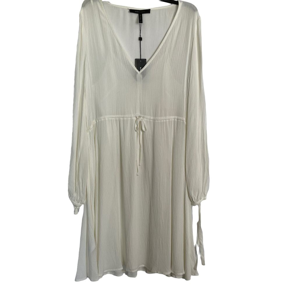 BCBGMaxazria White Cooper Slit Sleeve Dress  Size XS